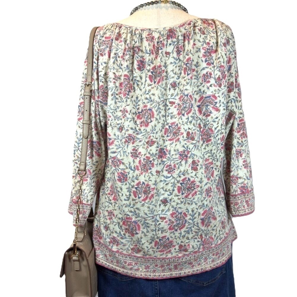 Lauren Ralph Lauren Embroidered Peasant Blouse Women's XL Boho Romantic Top - Picture 4 of 8
